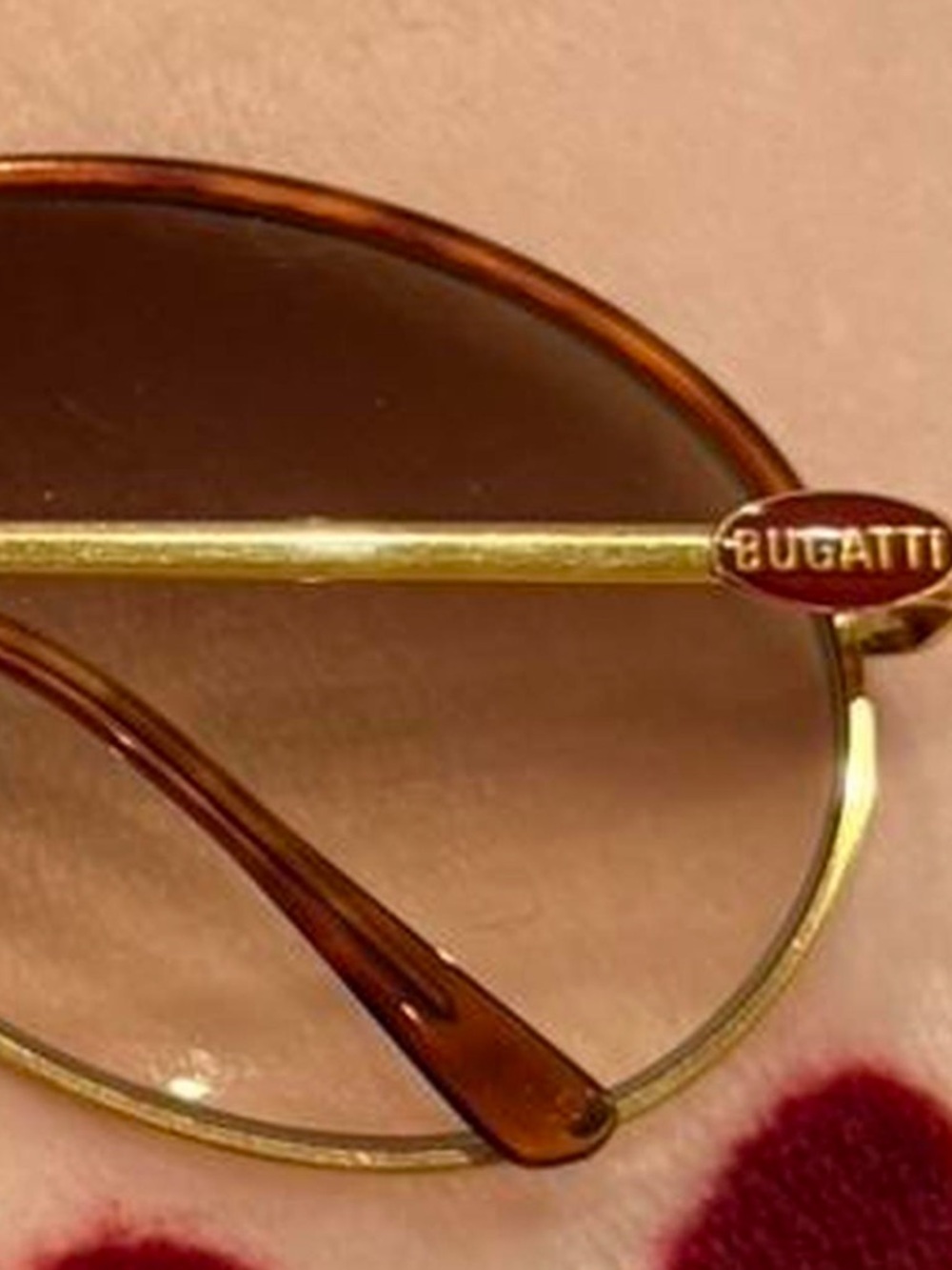 Bugatti Gold Frame with Brown Gradient Lenses Women's Sunglasses